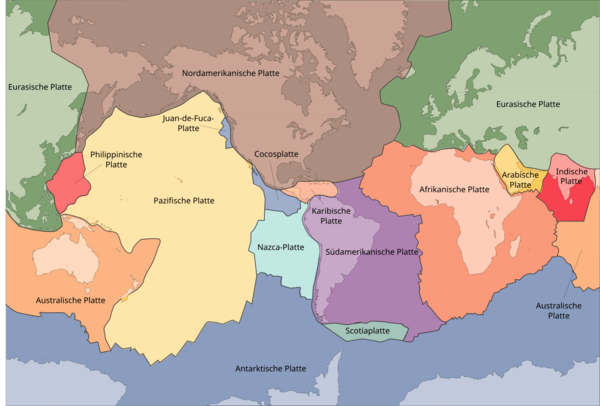 Indische Erdplatte - heutige Lage