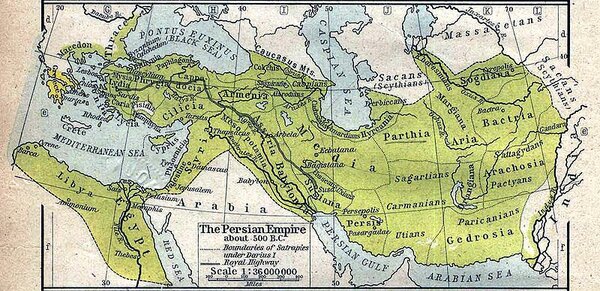 Karte des Perserreiches um 500 v. Chr. 