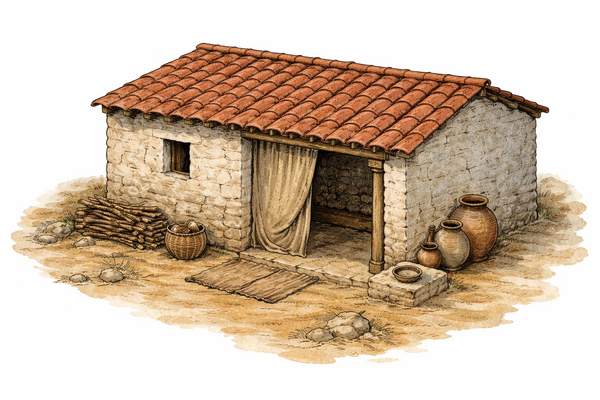 einfaches griechisches Haus Antike