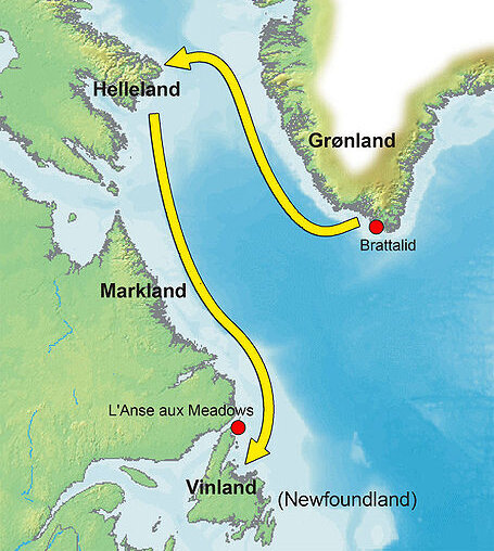 Leif Eriksson Wikinger Leif Eriksson Route