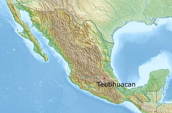 Lage von Teotihuacán in Mittelamerika