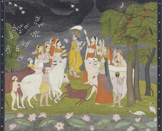 Krishna und die Kuh in Indien