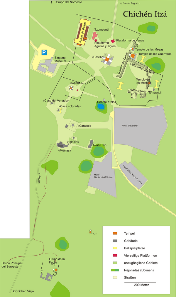 Plan von Chichen Itza
