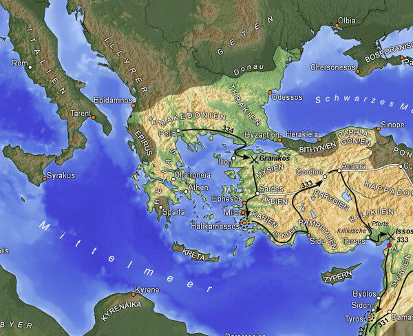 Beginn Alexanderfeldzug bis Syrien